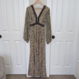 Baltic Born Leopard Print Long Sleeve Dress